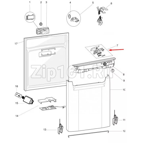 Модуль индикации Indesit Ariston 275075 Interface with knob + led