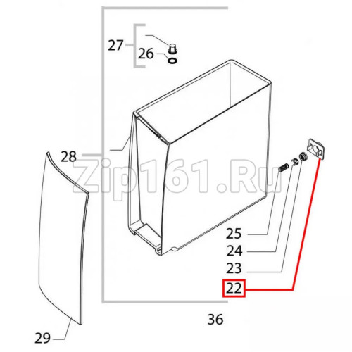 Держатель манжеты бункера воды P0049 996530000733