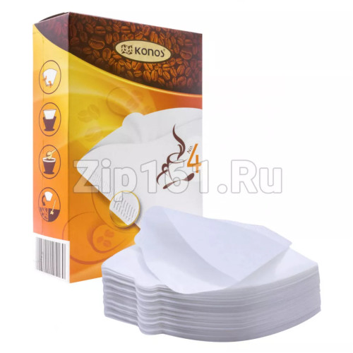 Фильтры для кофеварки капельного типа, размер 4, отбеленные, 100 шт KONOS4/100W