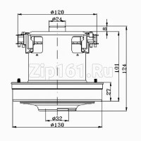Мотор пылесоса  2200W, H125мм D130мм h27мм d32мм