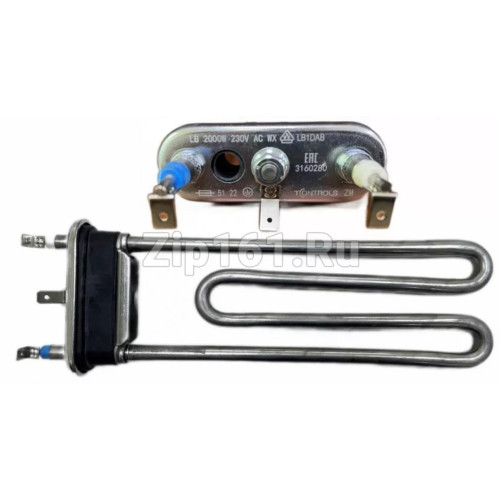 Тэн 2000W, L-200 mm, прямой, c отверcтием T-CONTROLS by Thermowatt 3160280 267512 Тэн 2000W, L-200 mm, прямой, c отверcтием T-CONTROLS by Thermowatt 3160280 267512