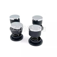 Ручки плиты с пружинкой Черные с хром.накладкой универсальные