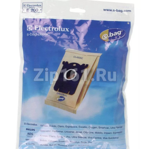 Мешки для пыли бумажные E200 S-BAG (5шт) пылесоса Electrolux 9001684621 Мешки для пыли бумажные E200 S-BAG (5шт) пылесоса Electrolux 9001684621