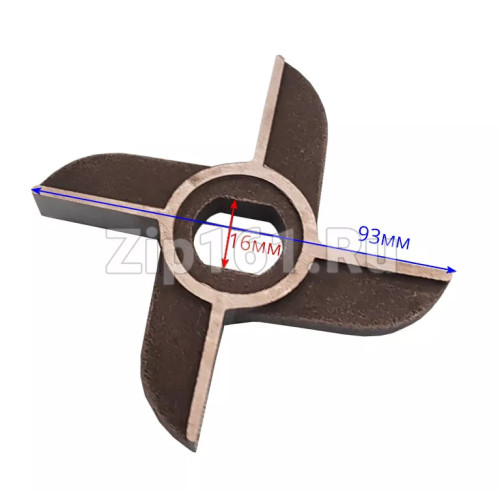 Нож двусторонний (без бурта) мясорубки Мим-600