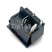 Кнопка биполярная красного цвета 20A, 4 контакта 250V