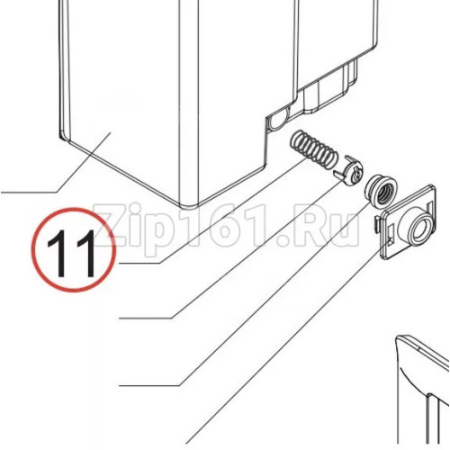 Пружина клапана бункера воды ø 8,2x18,8 мм Saeco, 11003672