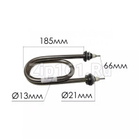 ТЭН для нагрева воды 4,0кВт скрепка L190 нержавейка расстояние между клеммами 90мм