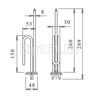 ТЭН Unival для водонагревателя (RCF, 1500W, D48, Без анода, L260) изогнутый Италия ТЭН Unival для водонагревателя (RCF, 1500W, D48, Без анода, L260) изогнутый Италия