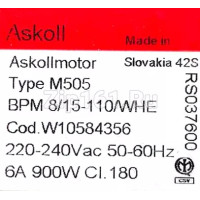 Инверторный мотор двигатель стиральной машины Whirlpool 481010584356 Askoll M505 C00312282 Инверторный мотор двигатель стиральной машины Whirlpool 481010584356 Askoll M505 C00312282