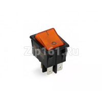 Кнопка универсальная биполярная желтого цвета 20A, 4 контакта 250V