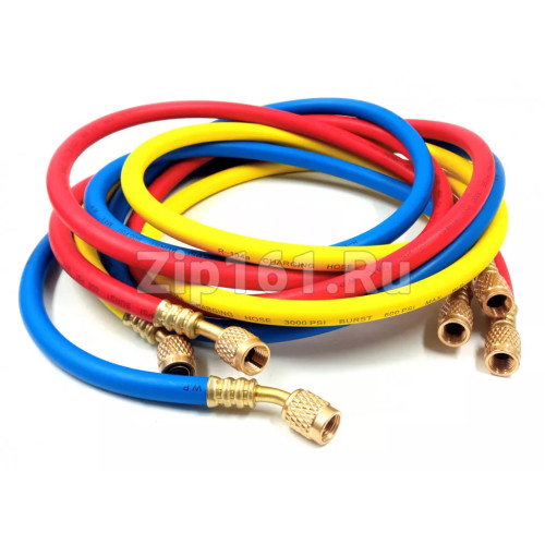 Набор шлангов 3шт 180 см, 600PSI (R-134, R-404, R-407) DS 72600