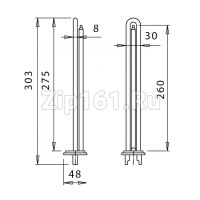 ТЭН Unival для водонагревателя (RCF, 1500W, D48, Без анода, L275) прямой Италия ТЭН Unival для водонагревателя (RCF, 1500W, D48, Без анода, L275) прямой Италия