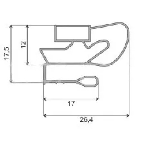 Уплотнитель двери Атлант-Минск, морозильной камеры (560x680 мм) под планку Профиль МА