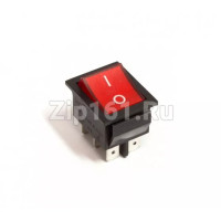 Кнопка универсальная биполярная красного цвета 16A, 6 контакта 250V T85