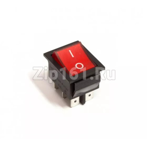 Кнопка универсальная биполярная красного цвета 16A, 6 контакта 250V T85