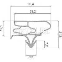 Уплотнитель 575x1095 холодильника  холодильной камеры, профиль: