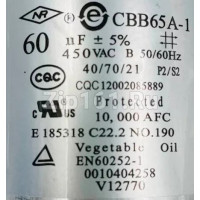 Конденсатор для вентилятора Haier A0010404258 60мКф