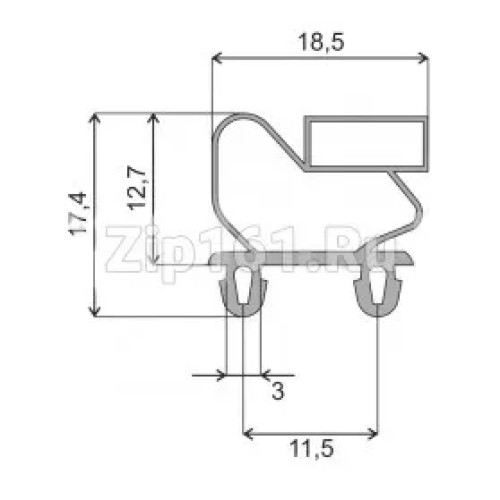 Уплотнительная резина 1070x1910 мм профиль ПР