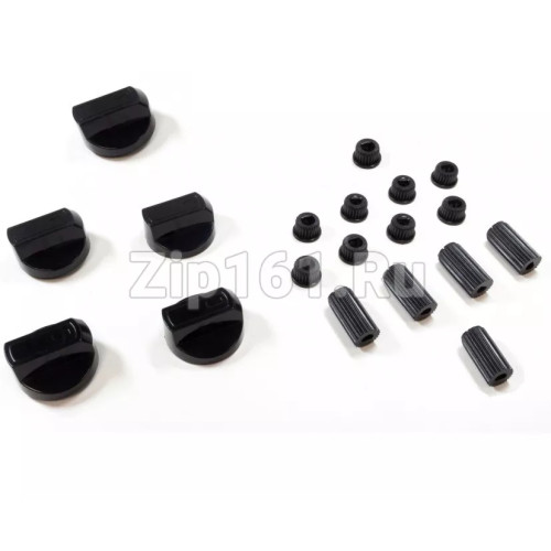 Ручка газового крана универсальная черная, комплект 5 штук