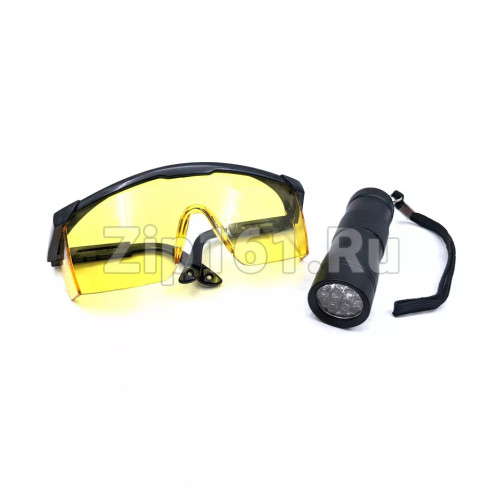 Набор для определения утечек (фонарик+очки) SG-UV12