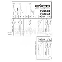 Программируемый контроллер EVCO EV3B23N7 230V 2Hp/8A/5A  ID974, 70х63х29мм