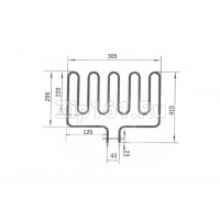 ТЭН для саун HARVIA ZSL-313 2000W 280 А 8/2,0 Т 220 - 5 изгибов